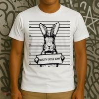 Naughty Easter Bunny Mug Shot Funny T-Shirt thumb 3