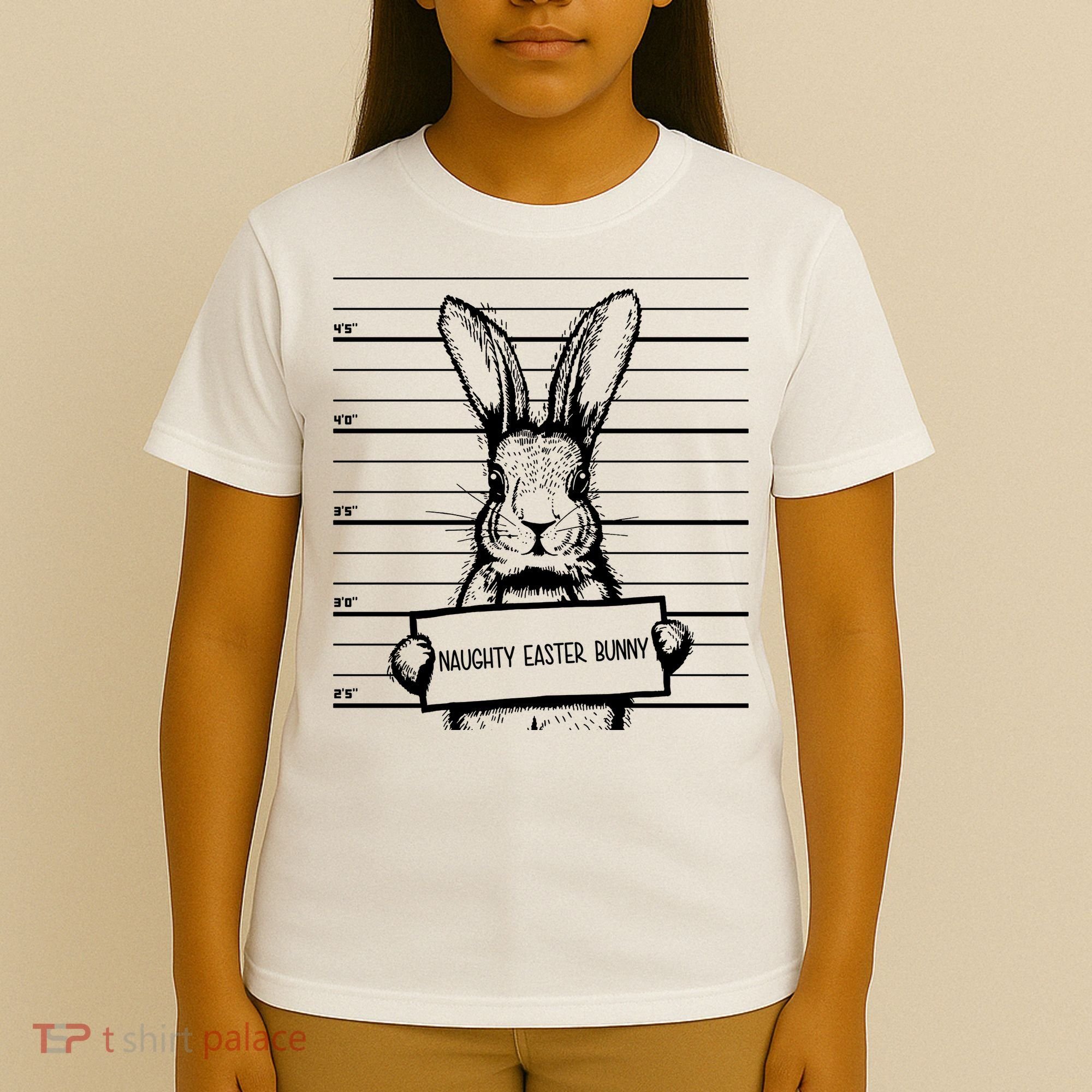 Naughty Easter Bunny Mug Shot Funny T-Shirt