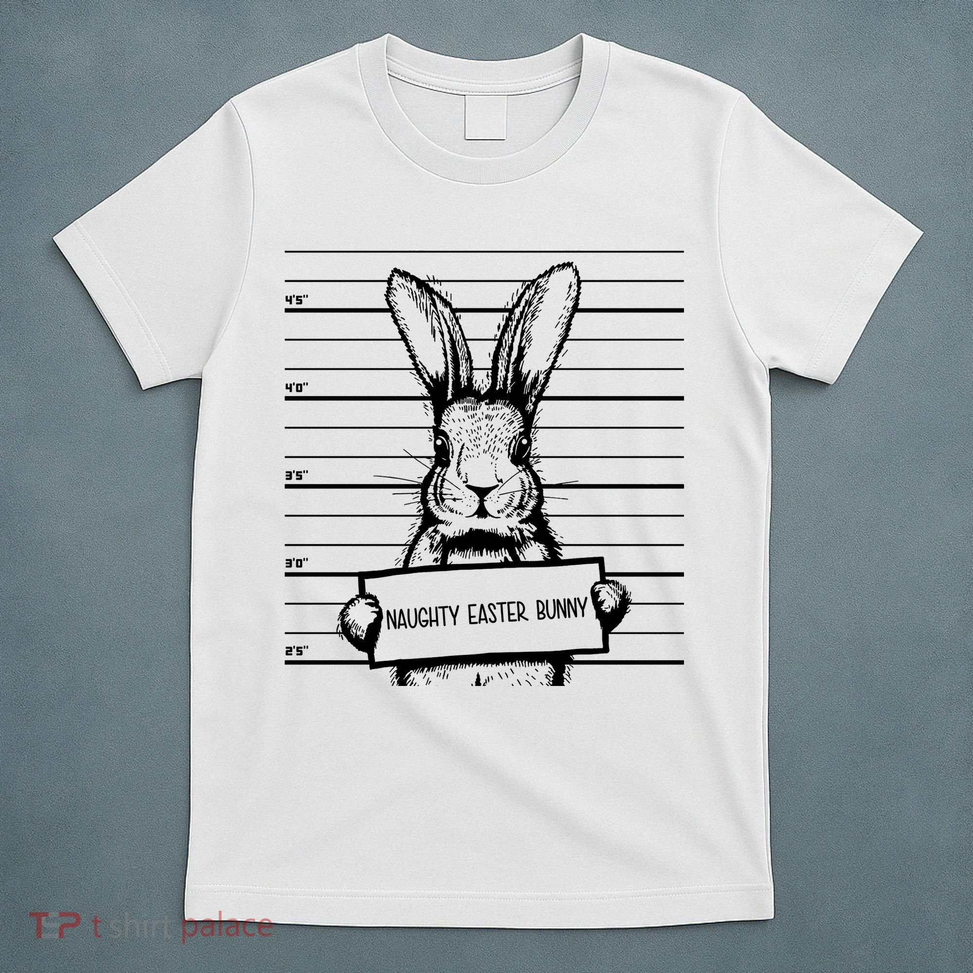 Naughty Easter Bunny Mug Shot Funny T-Shirt