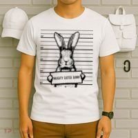 Naughty Easter Bunny Mug Shot Funny T-Shirt thumb 6
