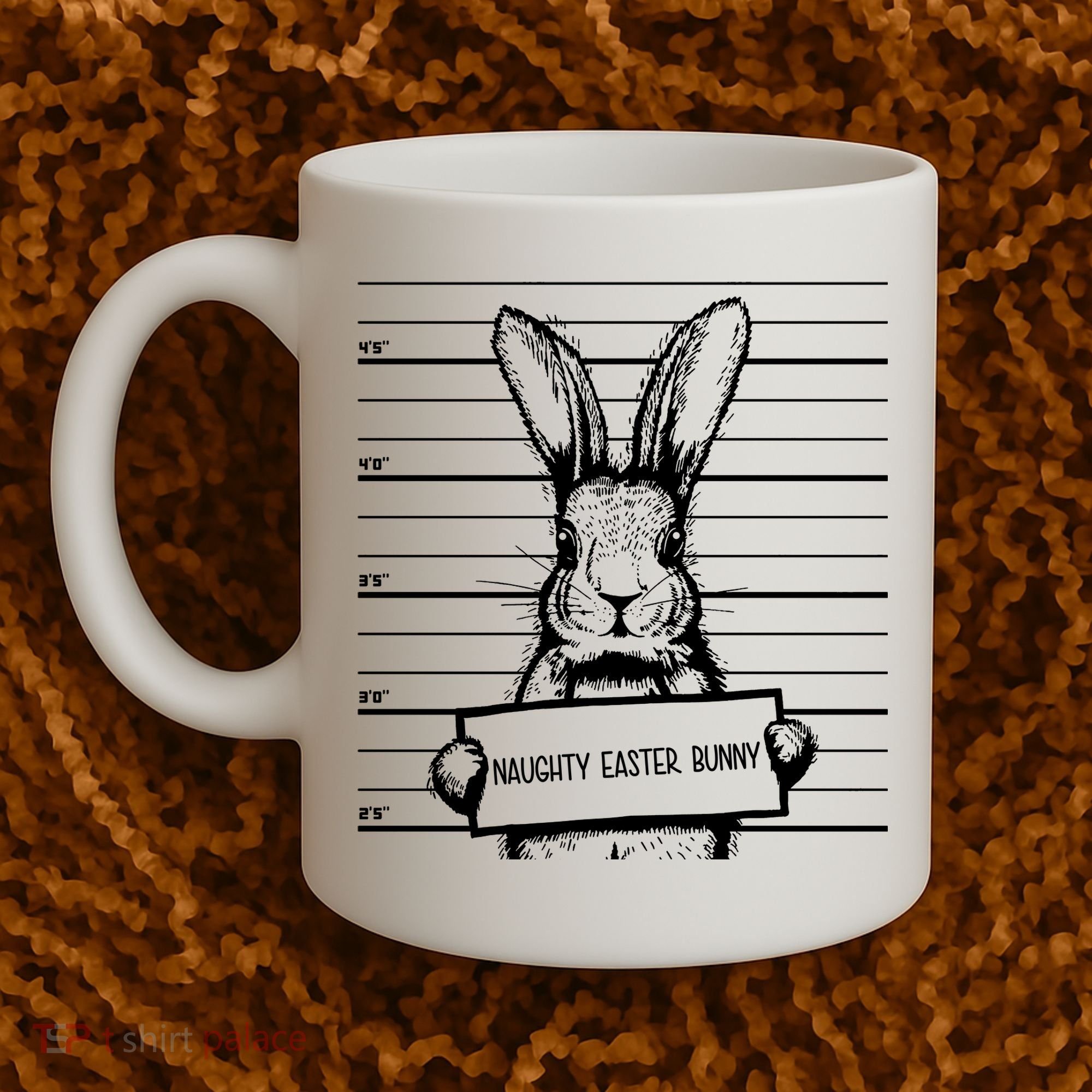 Naughty Easter Bunny Mug Shot Funny Coffee Mug