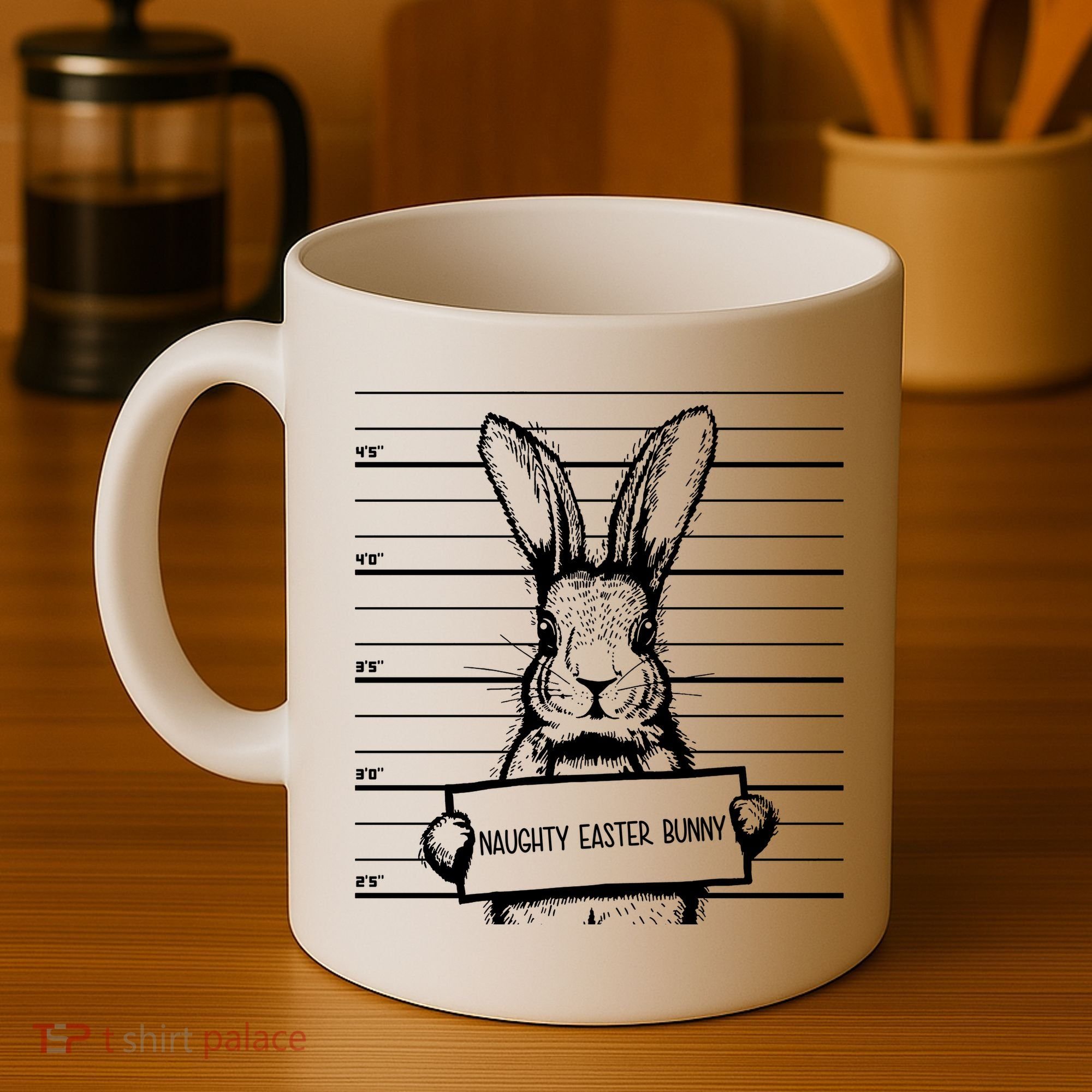 Naughty Easter Bunny Mug Shot Funny Coffee Mug