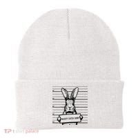 Naughty Easter Bunny Mug Shot Funny Beanie thumb 0