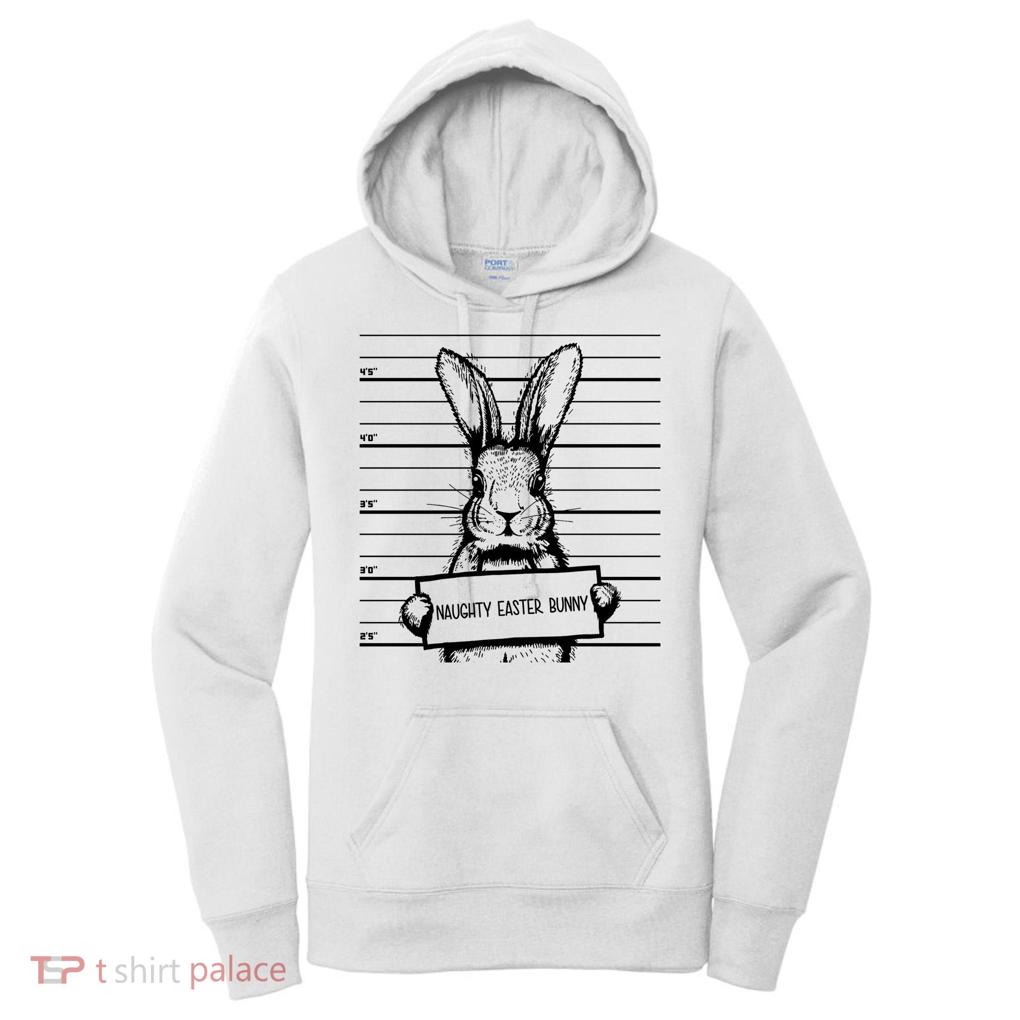 Naughty Easter Bunny Mug Shot Funny Women's Hoodie