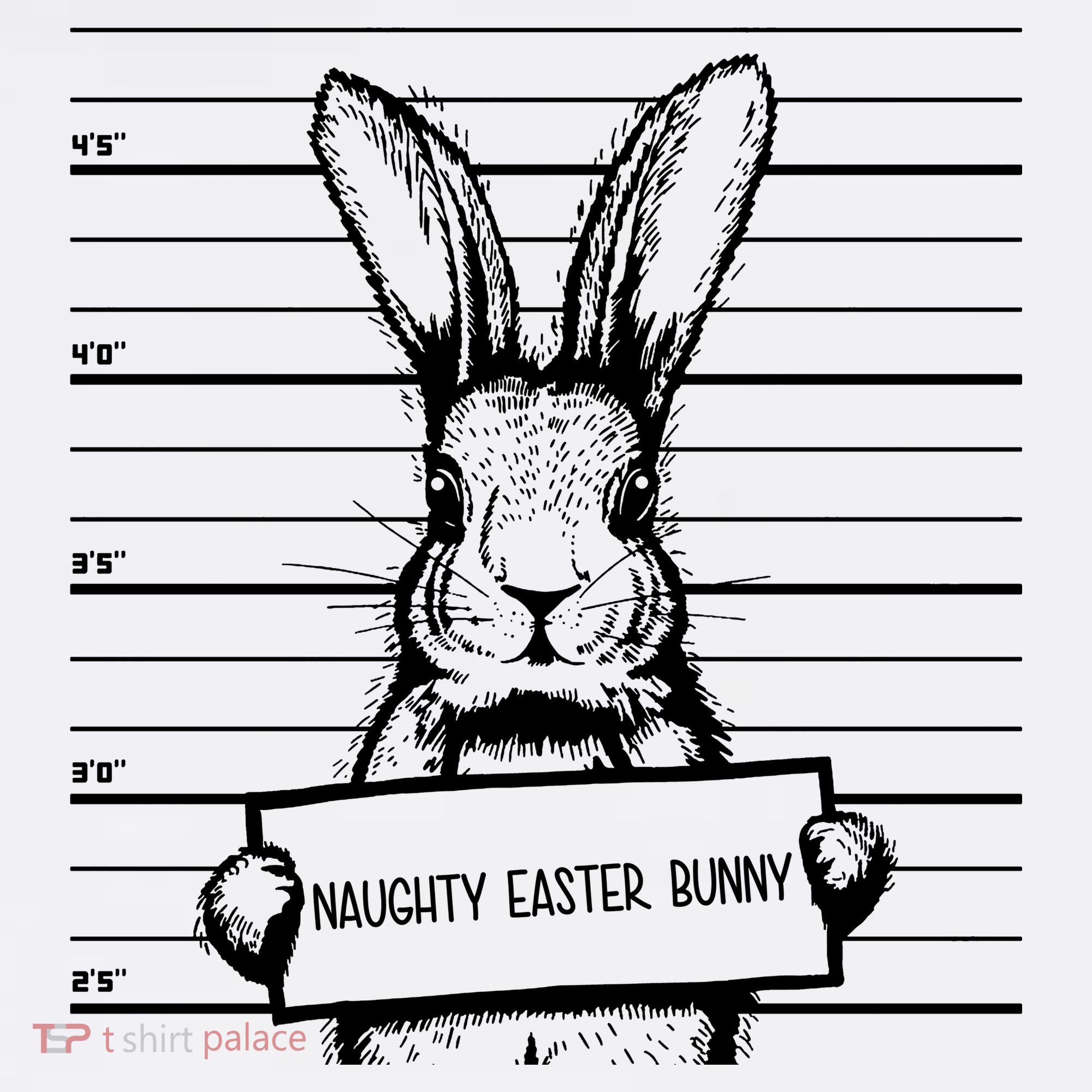 Naughty Easter Bunny Mug Shot Funny Ornament