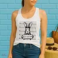 Naughty Easter Bunny Mug Shot Funny Women's Tank Top thumb 2