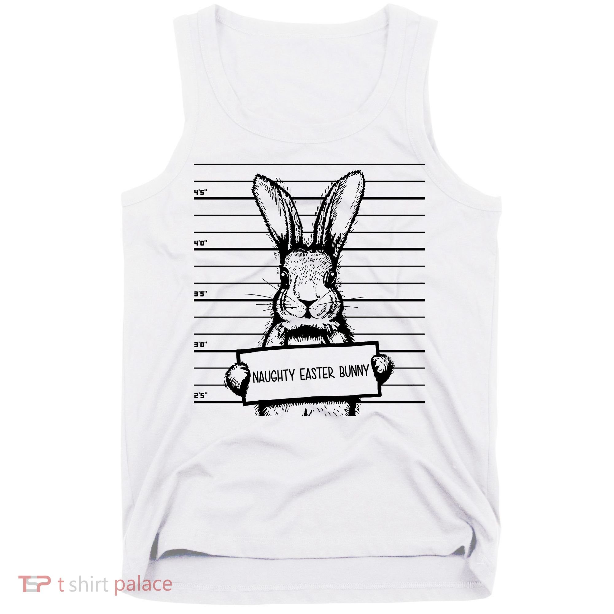 Naughty Easter Bunny Mug Shot Funny Tank Top