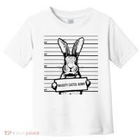 Naughty Easter Bunny Mug Shot Funny Toddler T-Shirt thumb 0