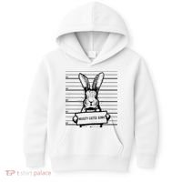 Naughty Easter Bunny Mug Shot Funny Kids Hoodie thumb 0