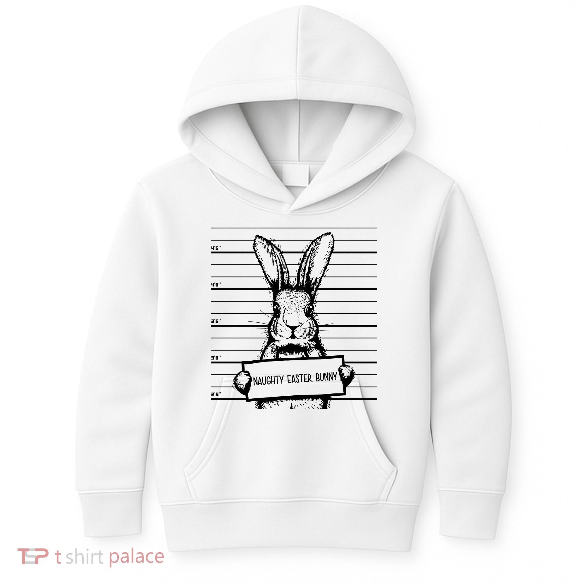Naughty Easter Bunny Mug Shot Funny Kids Hoodie