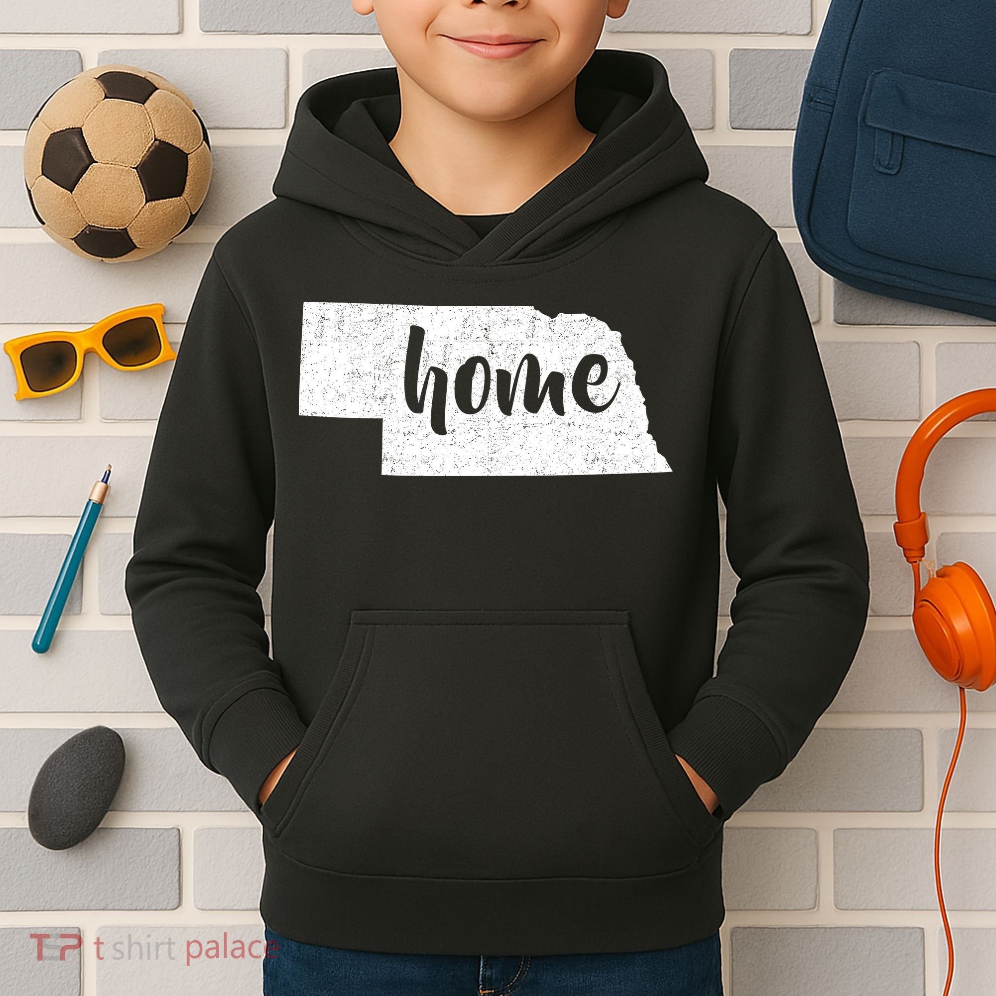 Nebraska Home State Kids Hoodie