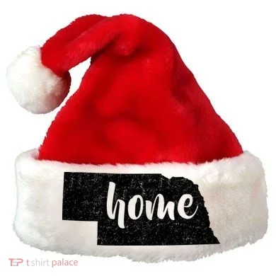 Nebraska Home State Santa Hat
