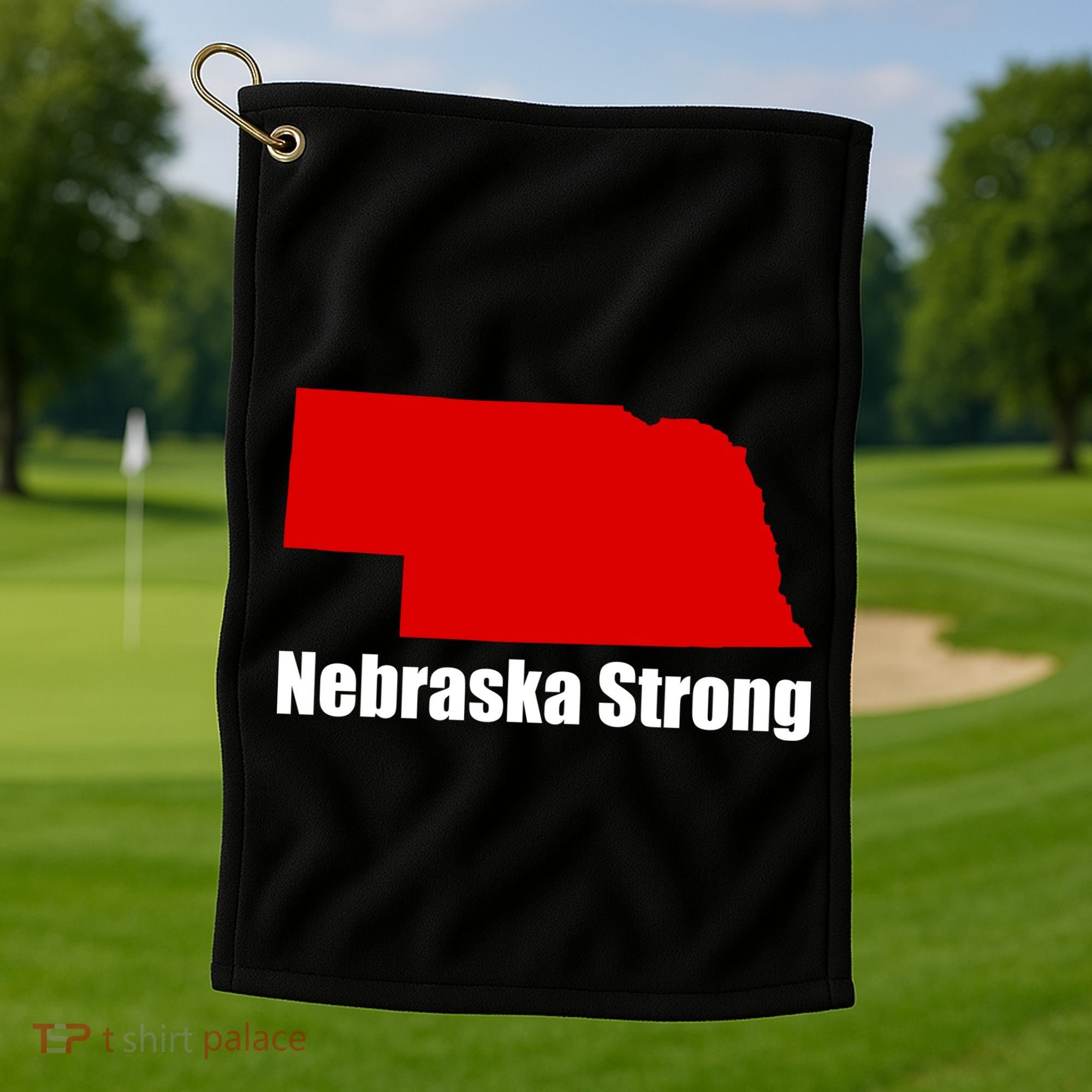 Nebraska Strong Flooding Golf Towel