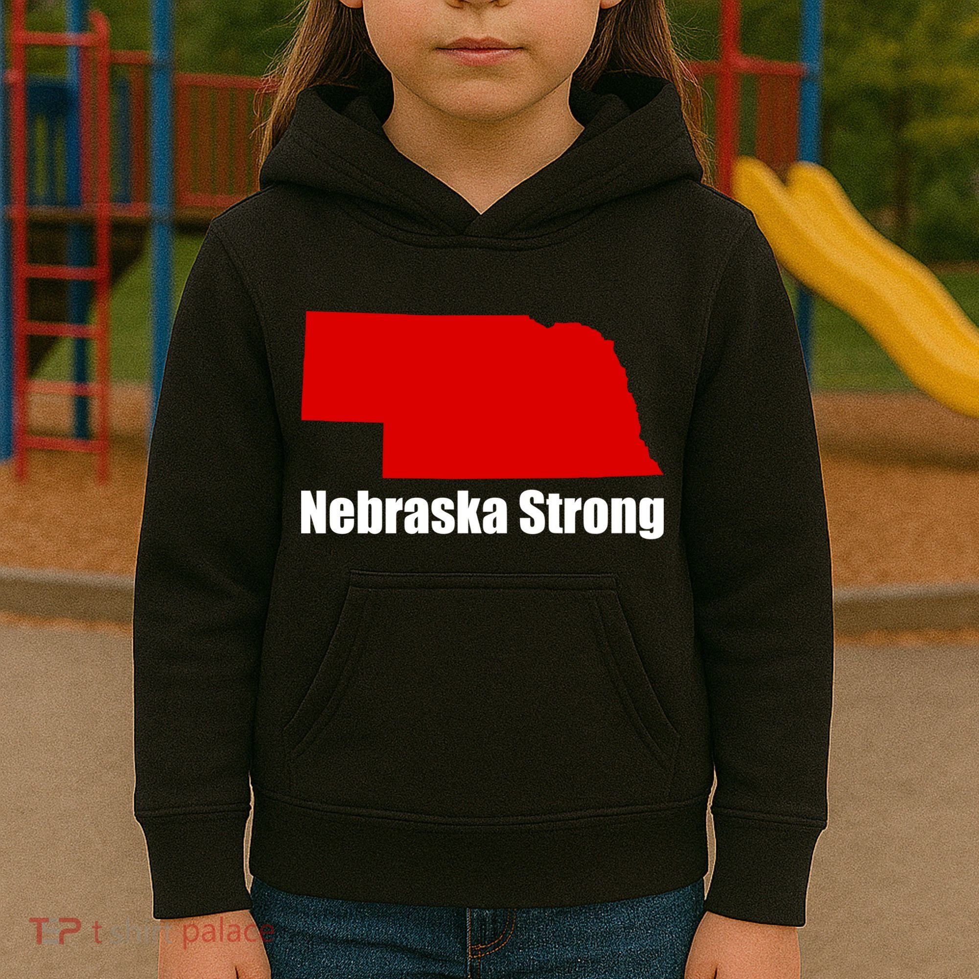 Nebraska Strong Flooding Kids Hoodie