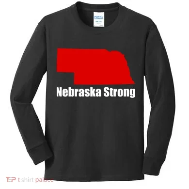 Nebraska Strong Flooding Kids Long Sleeve Shirt
