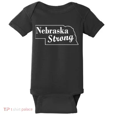 Nebraska Strong Map Baby Bodysuit