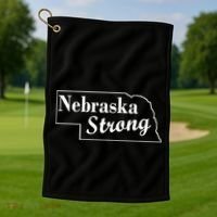 Nebraska Strong Map Golf Towel thumb 1