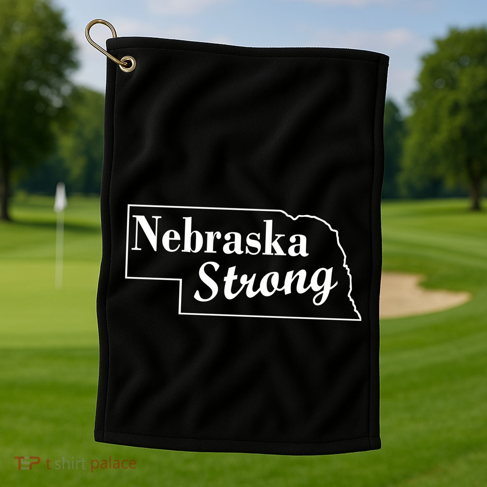 Nebraska Strong Map Golf Towel
