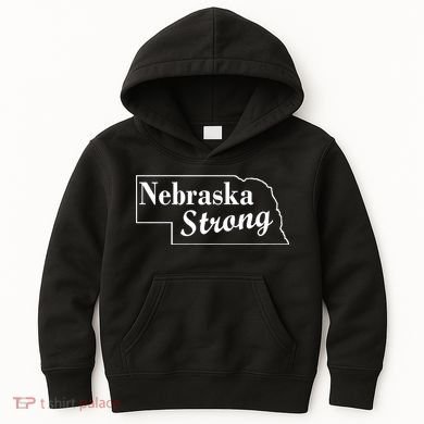 Nebraska Strong Map Kids Hoodie