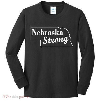 Nebraska Strong Map Kids Long Sleeve Shirt