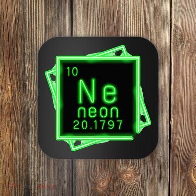 Neon Element Chemistry Periodic Table Science Nerd Coaster