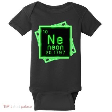 Neon Element Chemistry Periodic Table Science Nerd Baby Bodysuit