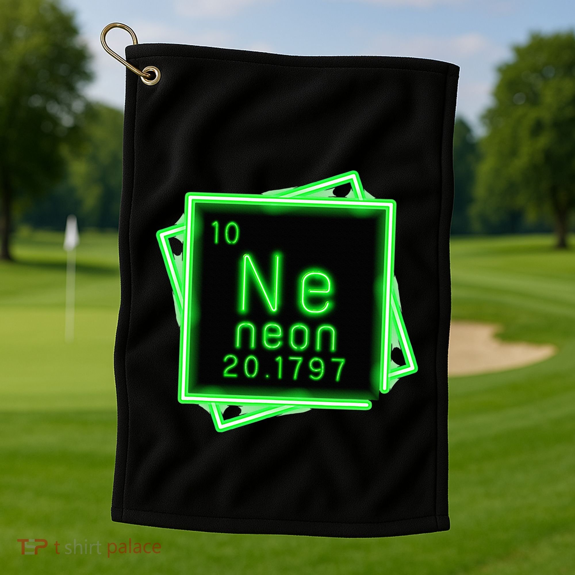 Neon Element Chemistry Periodic Table Science Nerd Golf Towel