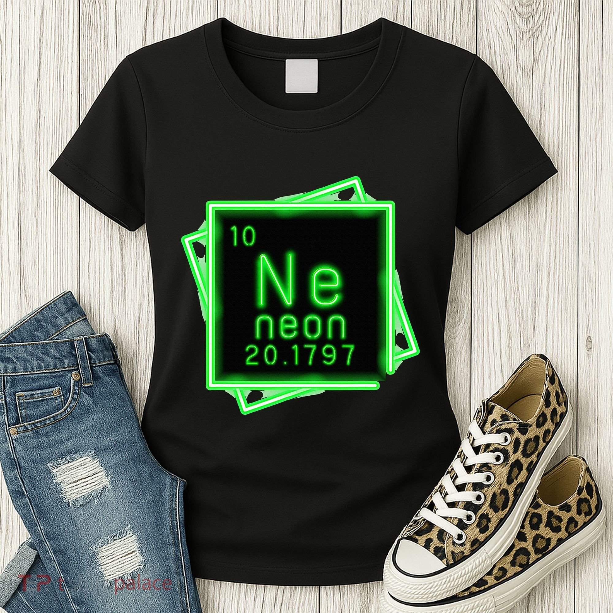 Neon Element Chemistry Periodic Table Science Nerd Women's T-Shirt