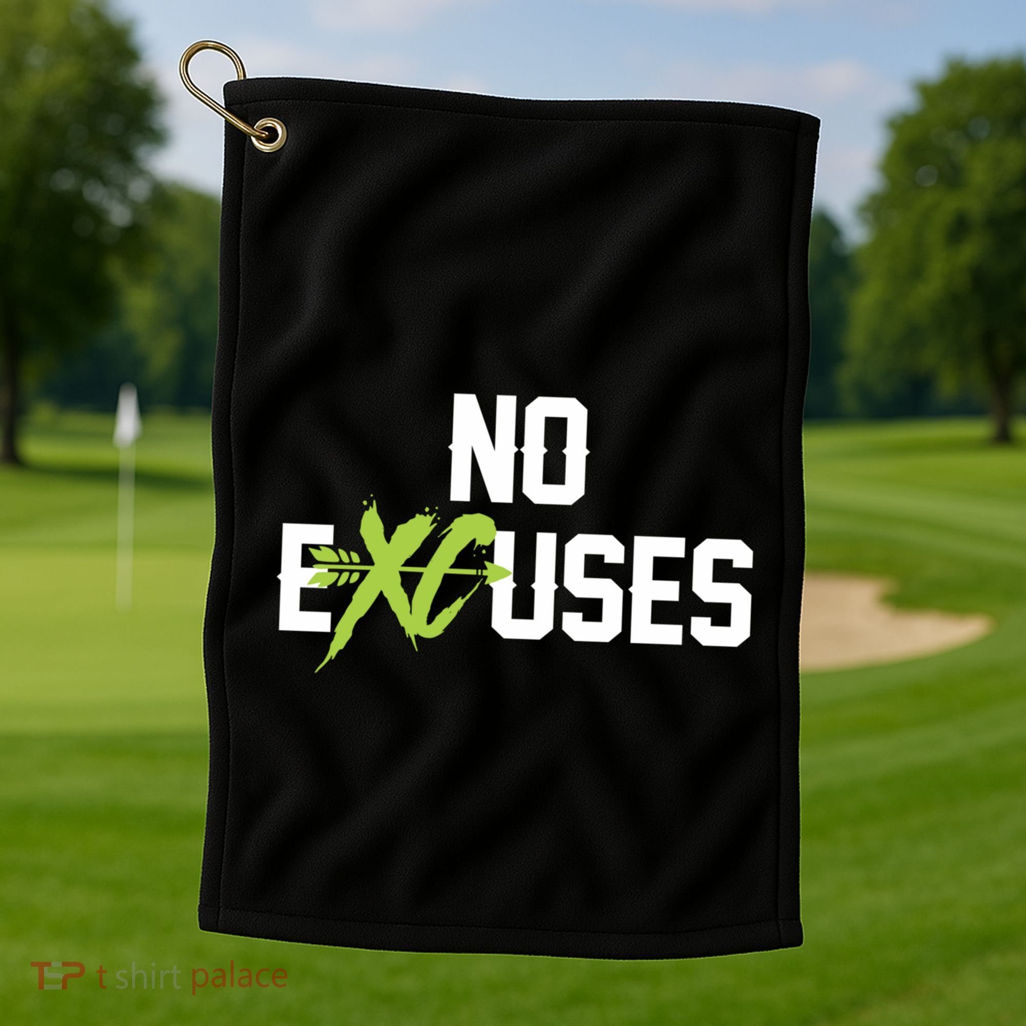 No Excuses Cross Country Track Running Jogger Funny Gift Meaningful Gift Golf Towel