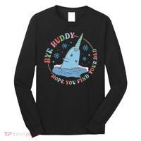 Narwhal Elf Christmas Movie Funny Holiday Long Sleeve Shirt thumb 0