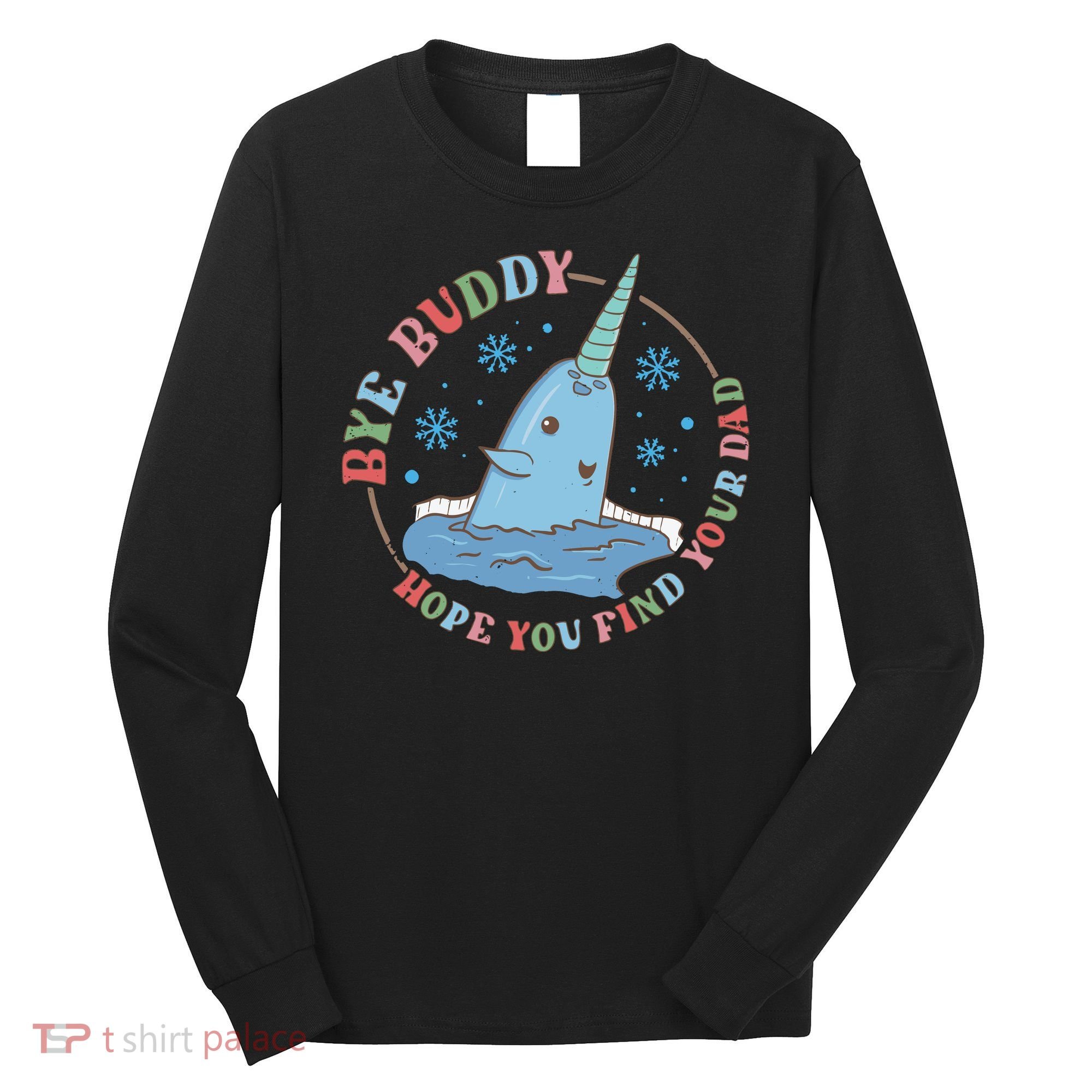 Narwhal Elf Christmas Movie Funny Holiday Long Sleeve Shirt