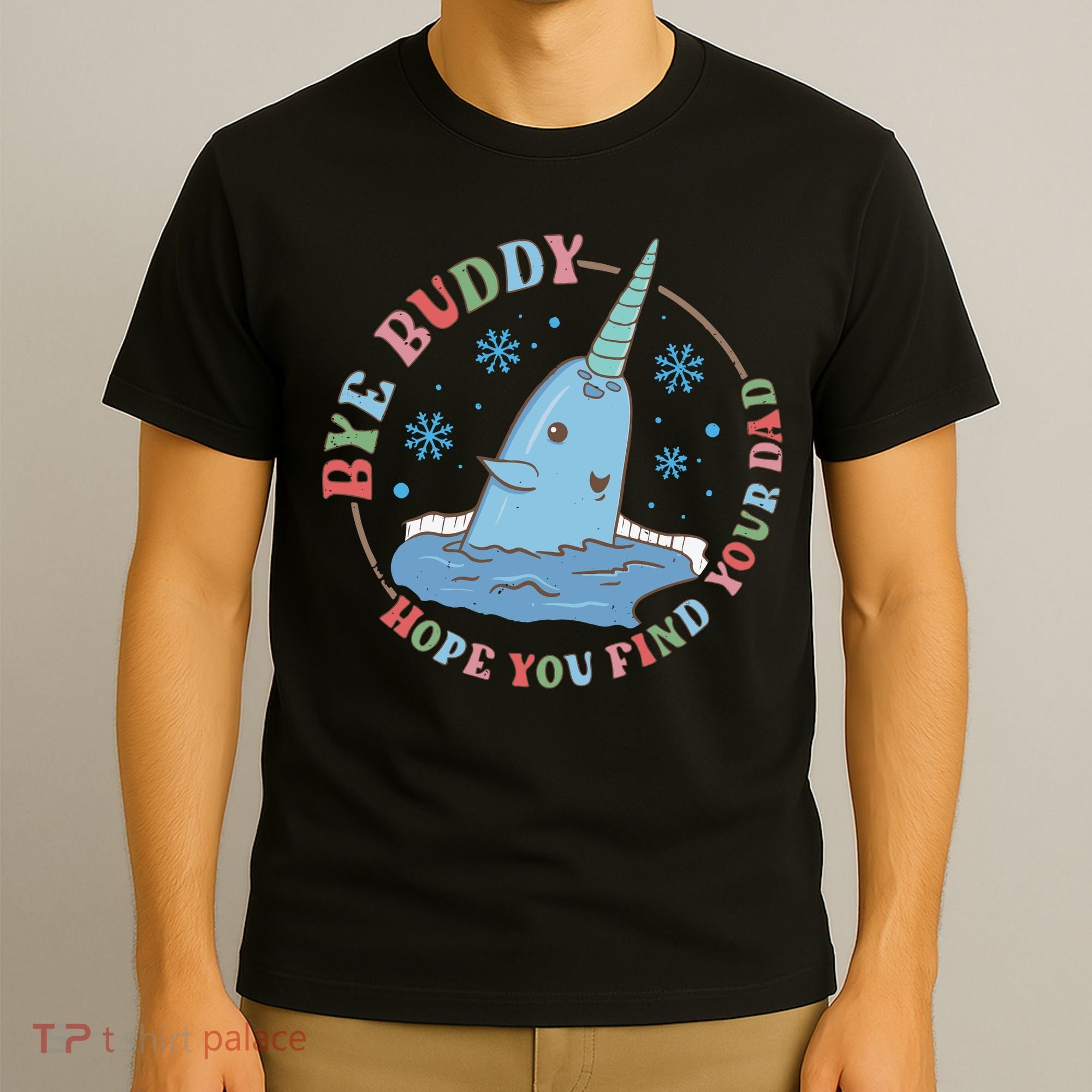 Narwhal Elf Christmas Movie Funny Holiday T-Shirt