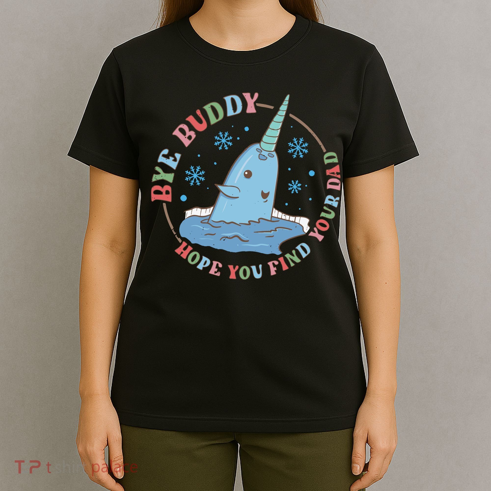 Narwhal Elf Christmas Movie Funny Holiday T-Shirt
