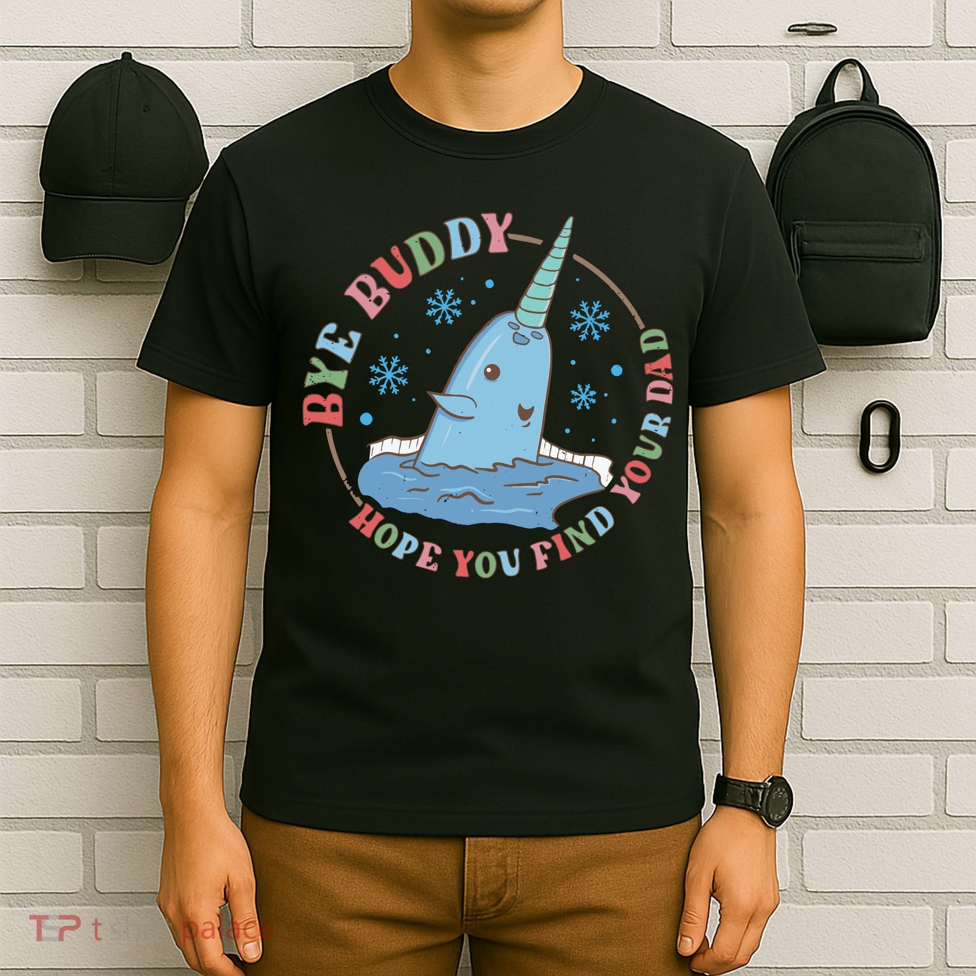 Narwhal Elf Christmas Movie Funny Holiday T-Shirt