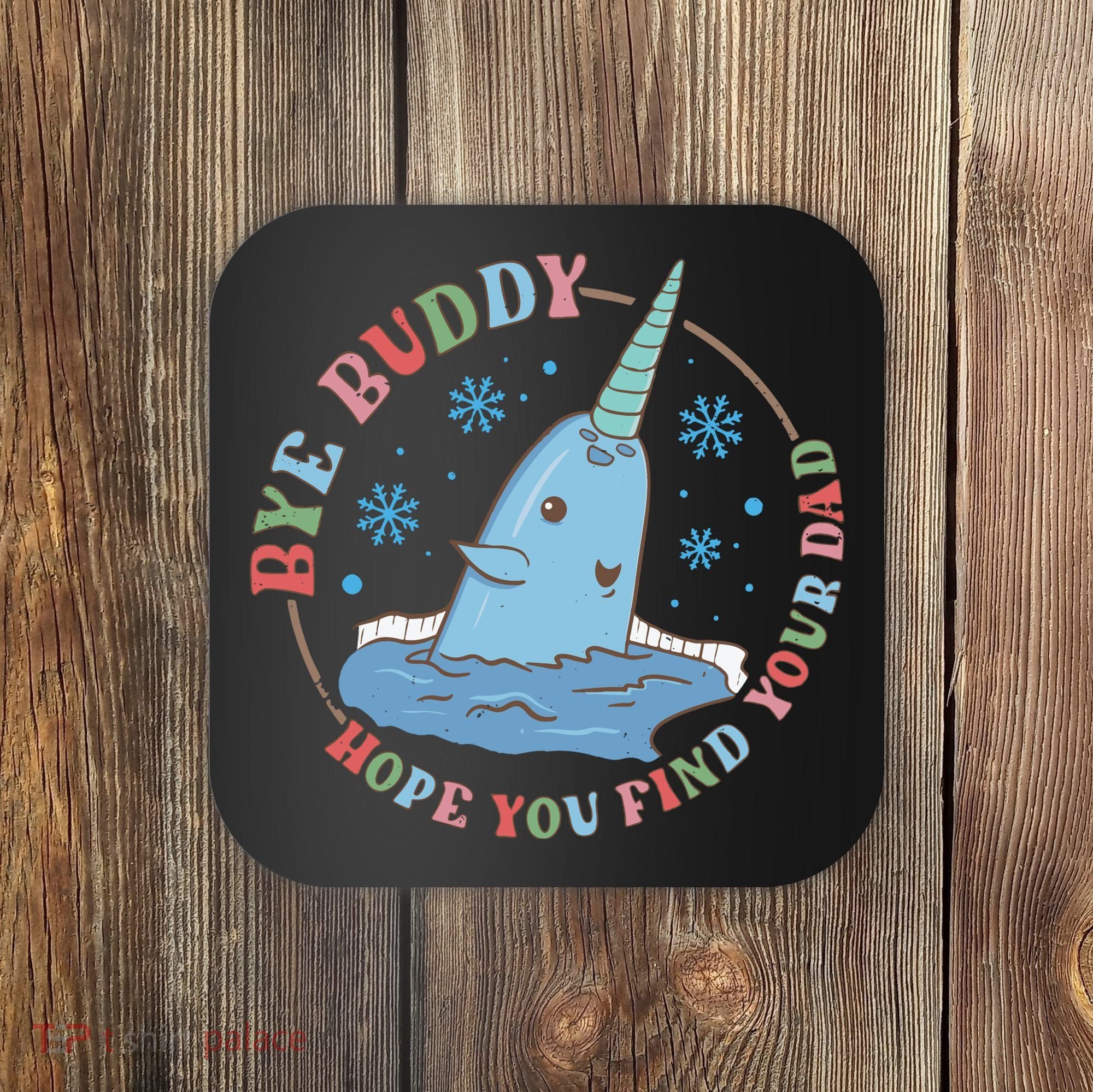 Narwhal Elf Christmas Movie Funny Holiday Coaster