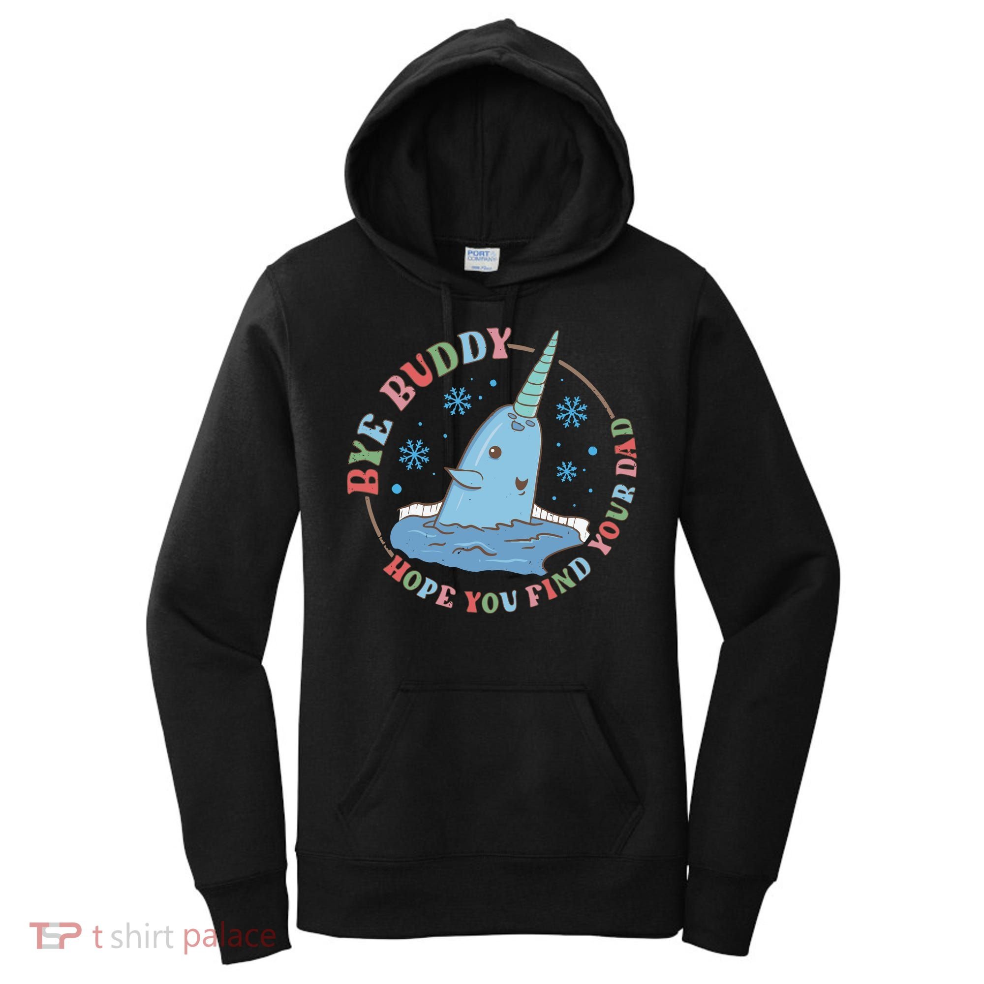 Narwhal Elf Christmas Movie Funny Holiday Women's Hoodie