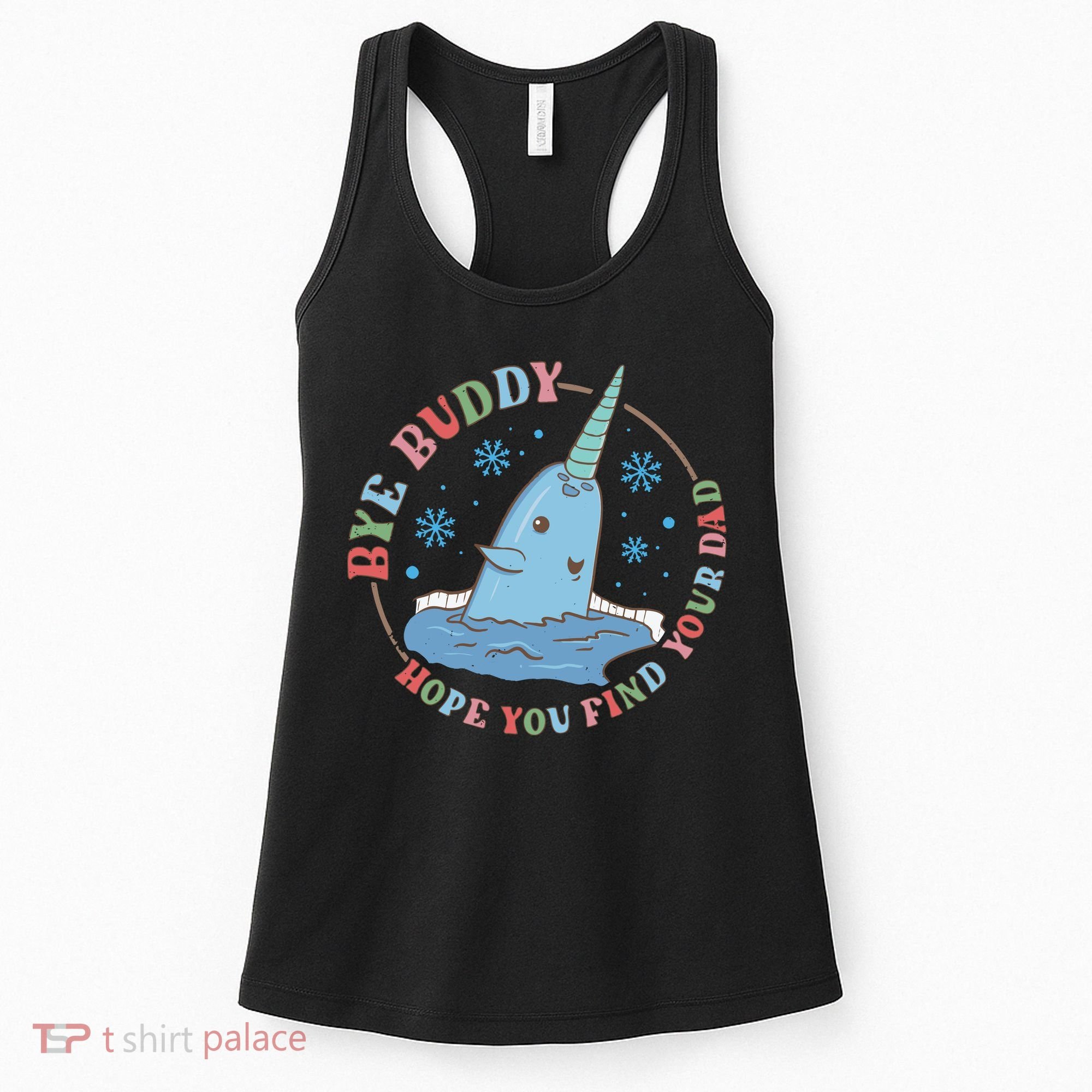 Narwhal Elf Christmas Movie Funny Holiday Women's Tank Top