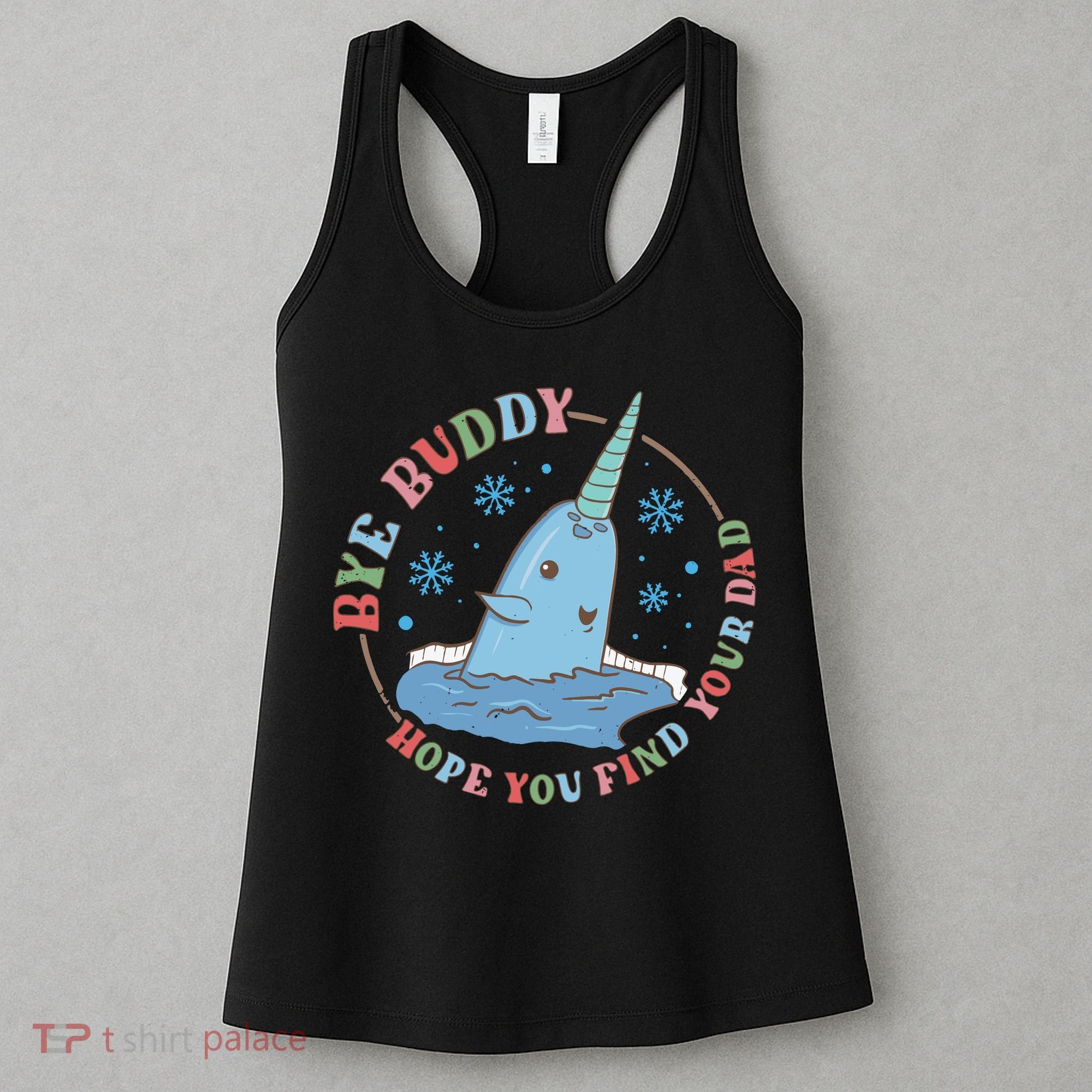 Narwhal Elf Christmas Movie Funny Holiday Women's Tank Top