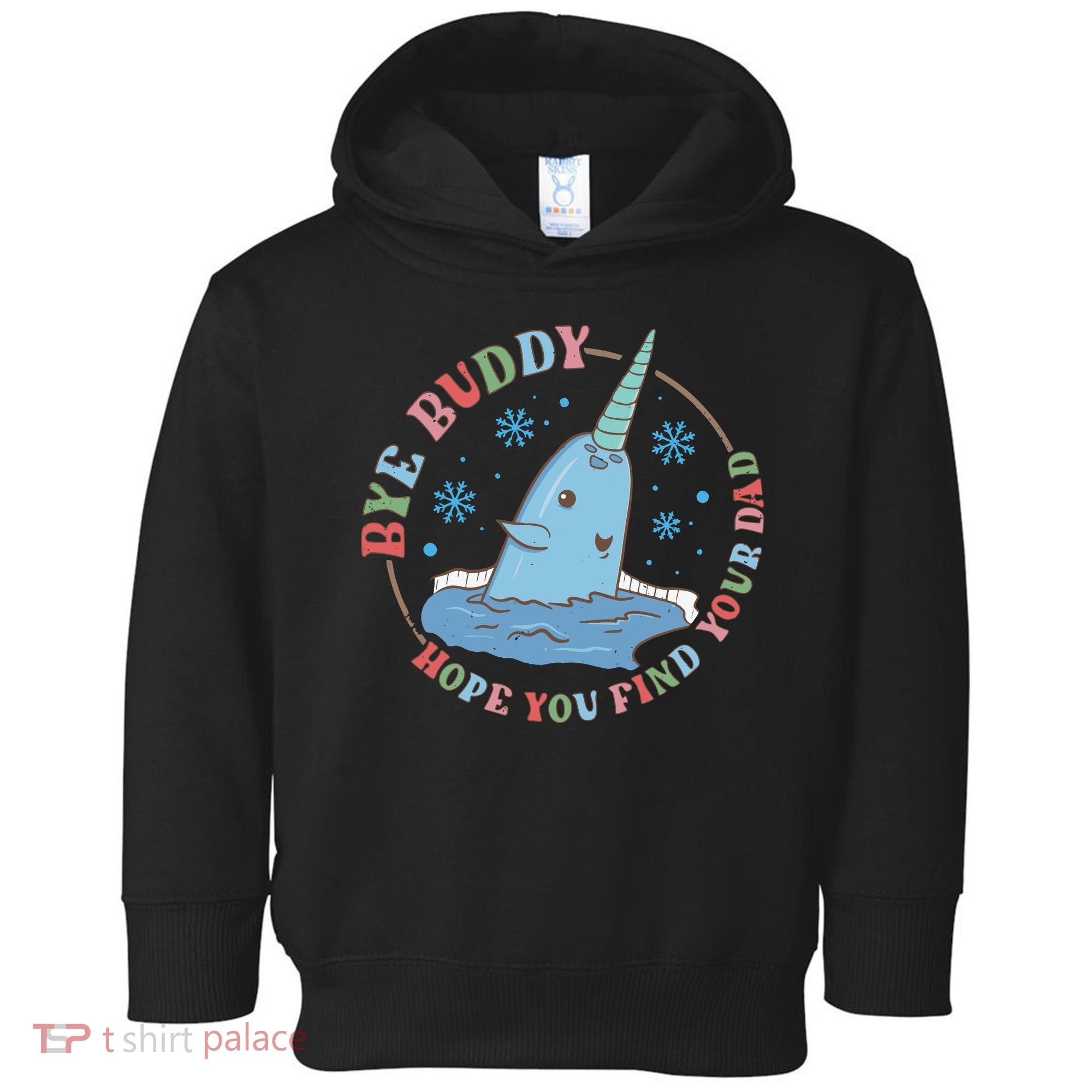 Narwhal Elf Christmas Movie Funny Holiday Toddler Hoodie