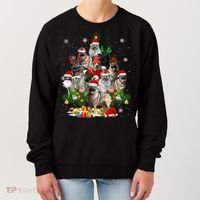 Norwegian Elkhound Christmas Tree Lights Funny Dog Xmas Gift Women's Sweatshirt thumb 0
