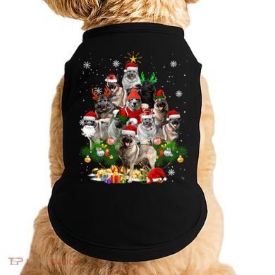 Norwegian Elkhound Christmas Tree Lights Funny Dog Xmas Gift Doggie Tank