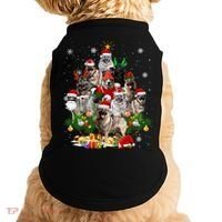 Norwegian Elkhound Christmas Tree Lights Funny Dog Xmas Gift Doggie Tank thumb 0