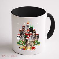 Norwegian Elkhound Christmas Tree Lights Funny Dog Xmas Gift Coffee Mug thumb 1