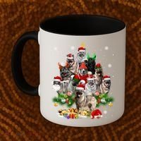 Norwegian Elkhound Christmas Tree Lights Funny Dog Xmas Gift Coffee Mug thumb 2