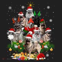 Norwegian Elkhound Christmas Tree Lights Funny Dog Xmas Gift Beanie thumb 2