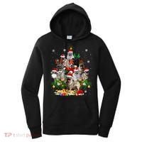Norwegian Elkhound Christmas Tree Lights Funny Dog Xmas Gift Women's Hoodie thumb 0