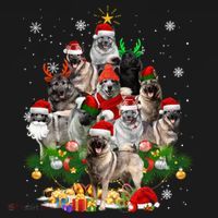 Norwegian Elkhound Christmas Tree Lights Funny Dog Xmas Gift Women's Hoodie thumb 2