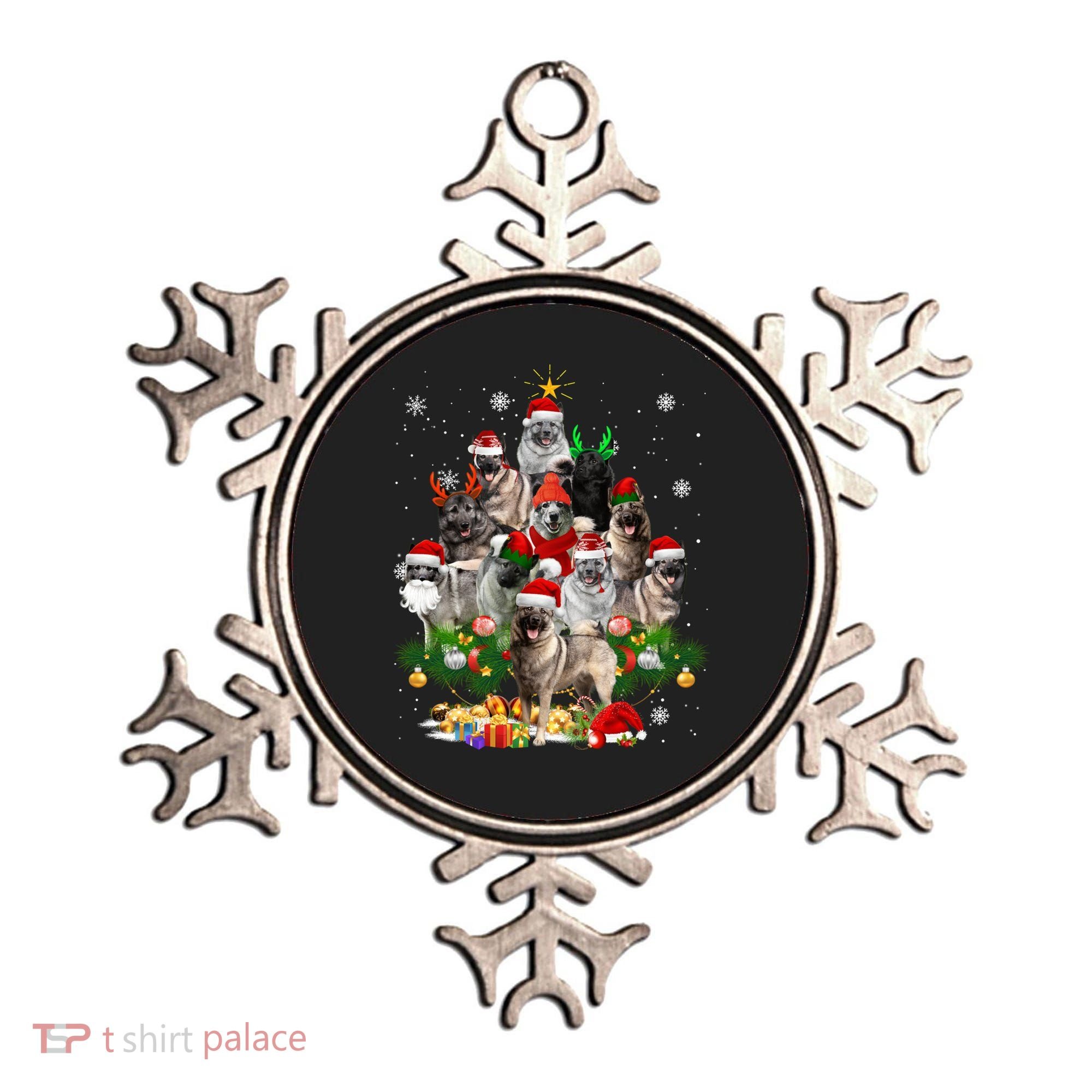 Norwegian Elkhound Christmas Tree Lights Funny Dog Xmas Gift Ornament