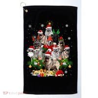 Norwegian Elkhound Christmas Tree Lights Funny Dog Xmas Gift Golf Towel thumb 0