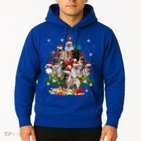 Norwegian Elkhound Christmas Tree Lights Funny Dog Xmas Gift Hoodie thumb 2